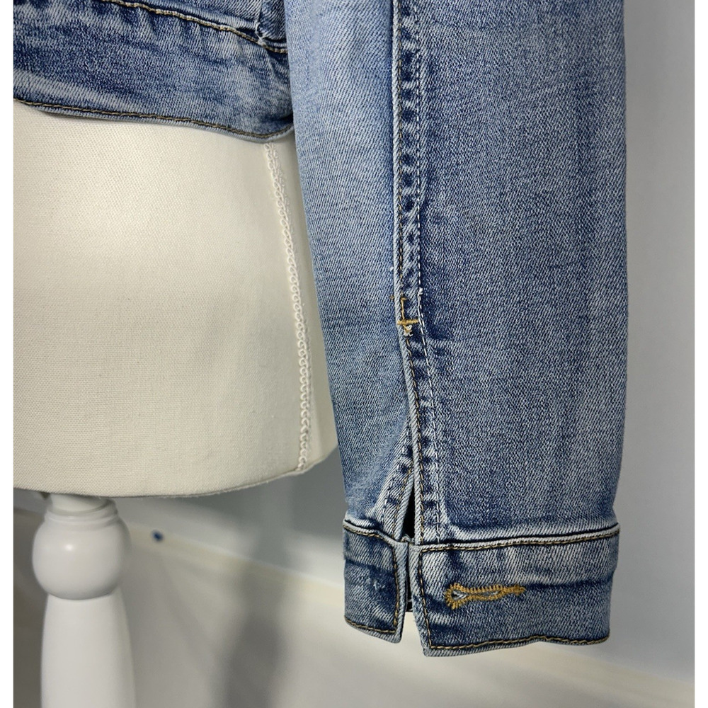 Thrashed Cottage core JouJou Denim Embroidered Ladies S or girl jacket Sz 14 L - Picture 7 of 16